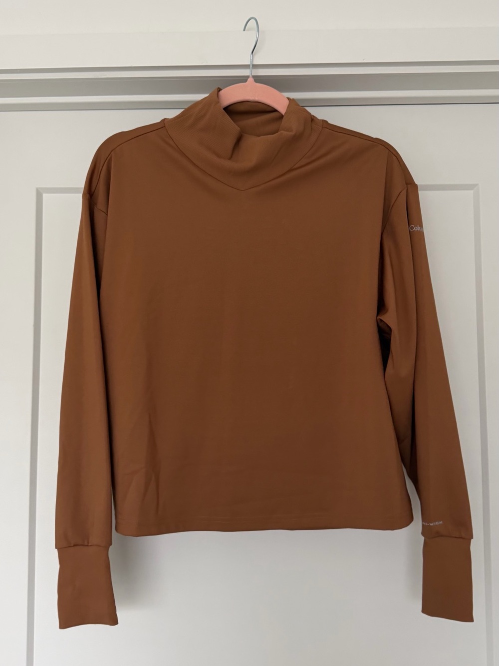 Columbia Brown Mock Neck Long Sleeve Top